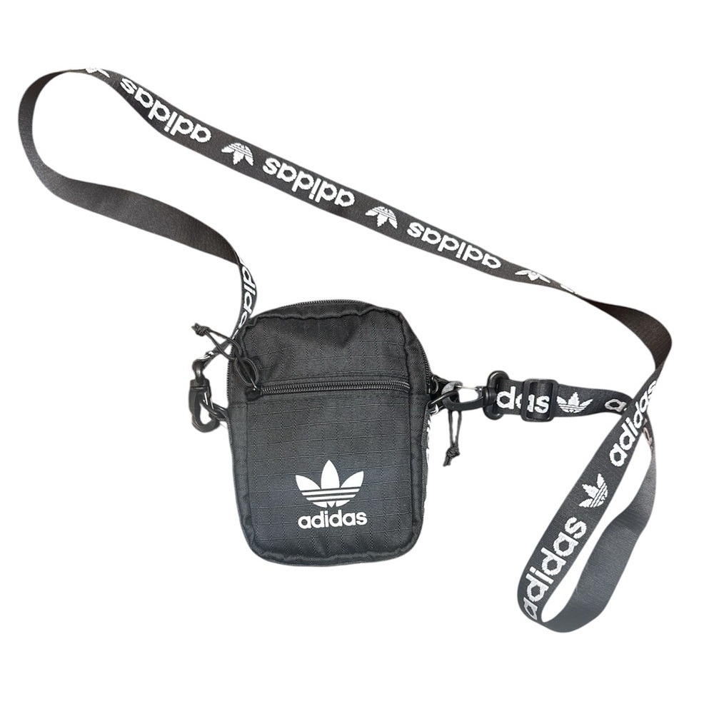 NWOT adidas Originals Festival Crossbody Bag One Size Black/White - Picture 2 of 4